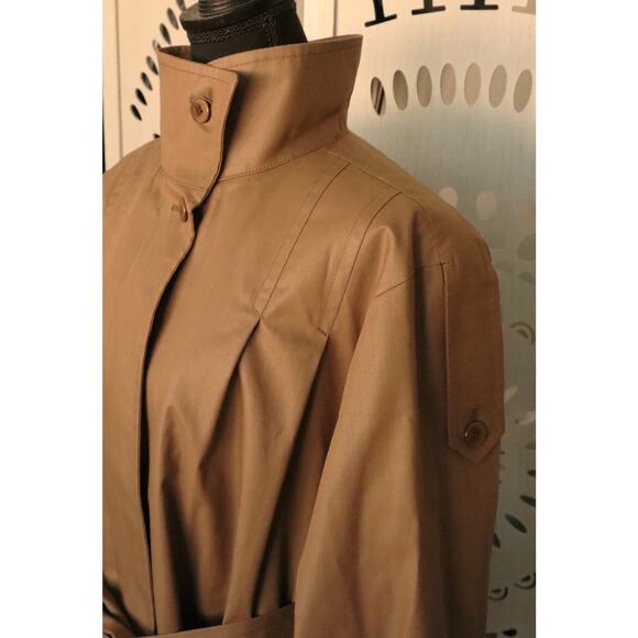 LONDON FOG 90s Vintage Brown Trench Coat Tie Belted Long Full Length 6P Petite - Picture 3 of 9